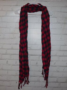 🧣✨ Maroon & Green Woven Scarf · 21" x 72"